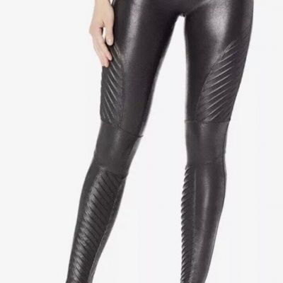 Spanx Faux Leather Moto Legging Black Size Small Edgy Worn 1x EUC Sexy
